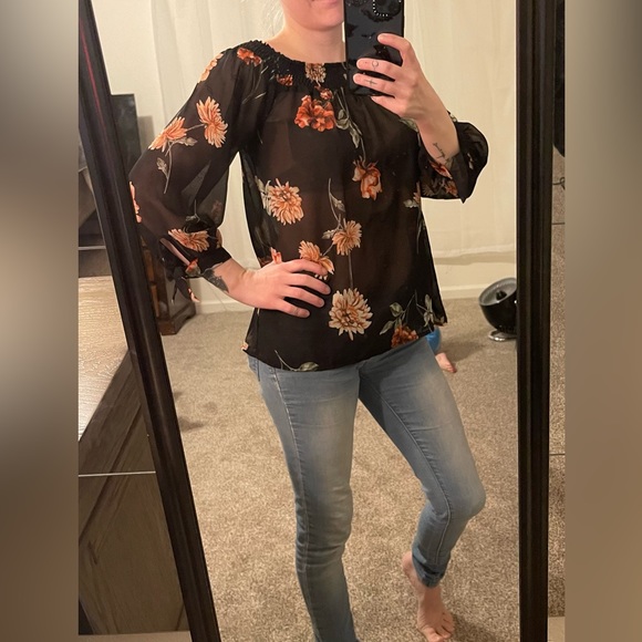Timing Floral optional Off The Shoulder Blouse, Size Small, - Picture 1 of 9